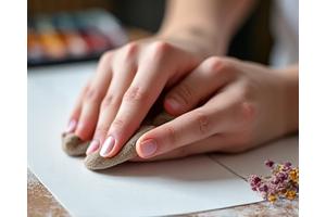 Hands painting with watercolors, expressing creativity and finding joy.